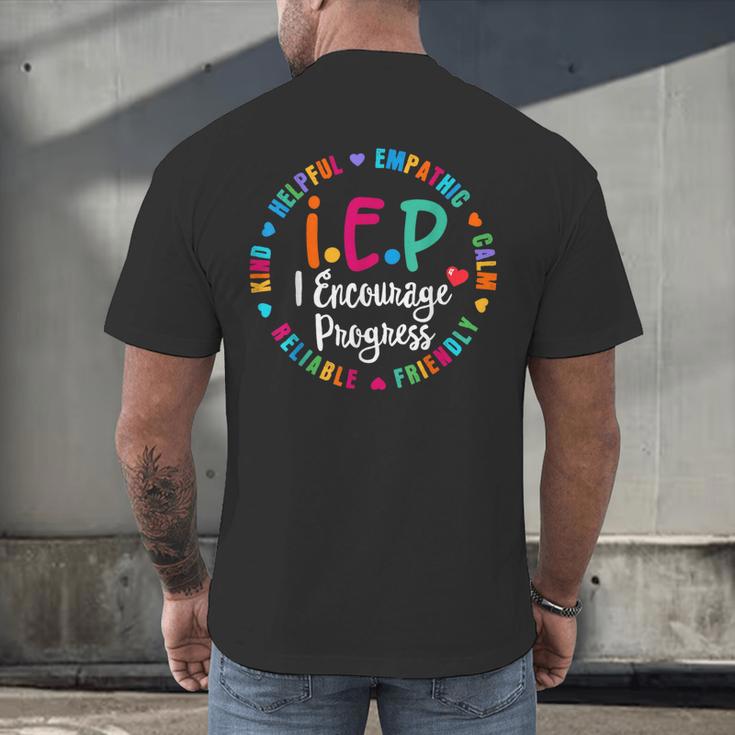 Teacher IEP IEP Encourage Progress Special Education Men's Back Print T-Shirt, gift for family, gift for coworker Teacher IEP IEP Encourage Progress Special Education Men's Back Print T-Shirt, gift for family, gift for coworker