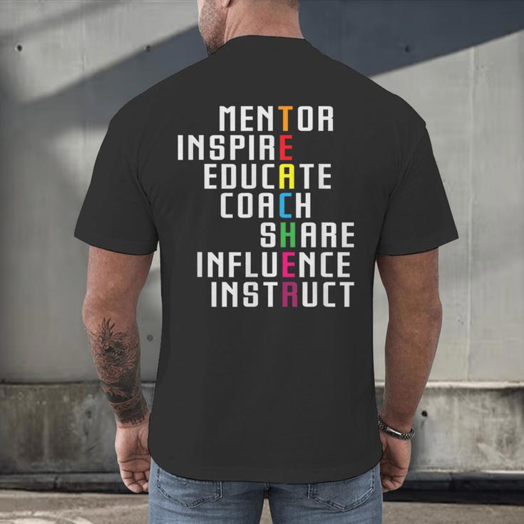 Teacher Inspirational Educator Favorite School Teacher Men Women Girls Kids Men's Back Print T-Shirt, gift for family, gift for coworker