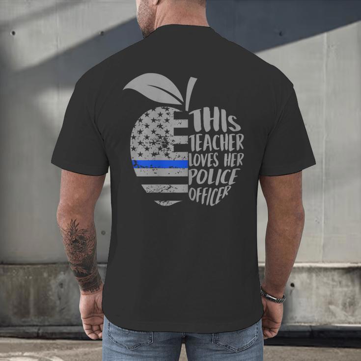 This Teacher Loves Her Police Officer Wife Saying Men's Back Print T-Shirt, gift for family, gift for coworker This Teacher Loves Her Police Officer Wife Saying Men's Back Print T-Shirt, gift for family, gift for coworker