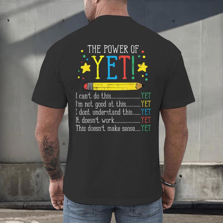 Teacher Power Of Yet Cant Do This Inspirational Women Men Men's Back Print T-Shirt, gift for family, gift for coworker