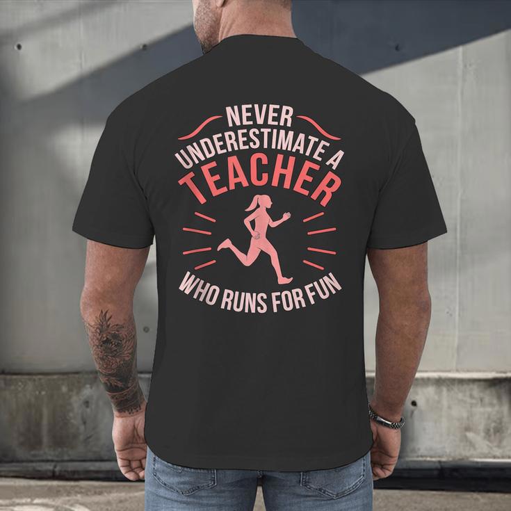 Teacher Who Runs Half Marathon Runner Running Lover Graphic Men's Back Print T-Shirt, gift for family, gift for coworker Teacher Who Runs Half Marathon Runner Running Lover Graphic Men's Back Print T-Shirt, gift for family, gift for coworker