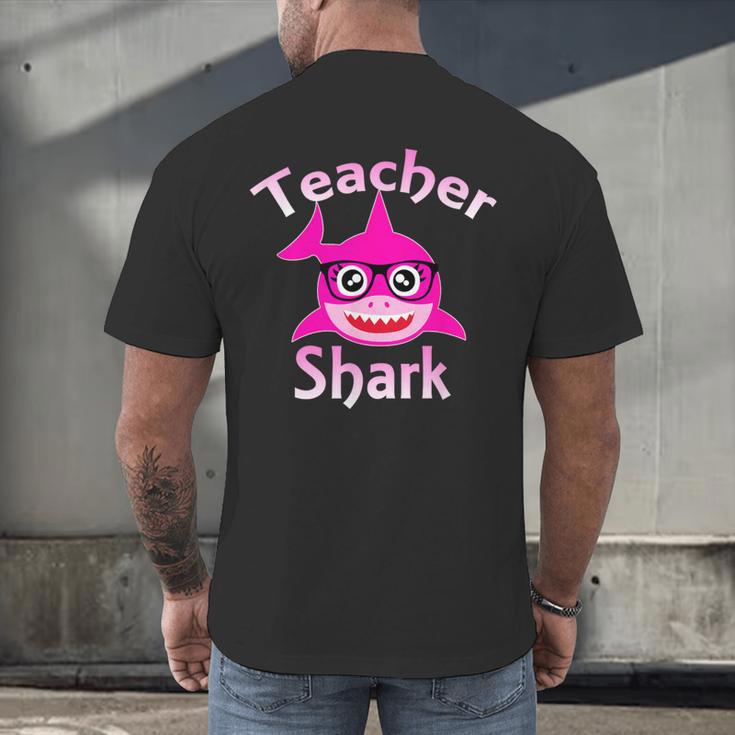 Teacher Shark Female Teacher Men's Back Print T-Shirt, gift for family, gift for coworker Teacher Shark Female Teacher Men's Back Print T-Shirt, gift for family, gift for coworker