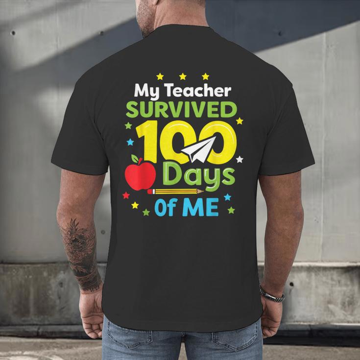 My Teacher Survived 100 Days Of Me Men's Back Print T-Shirt, gift for family, gift for coworker My Teacher Survived 100 Days Of Me Men's Back Print T-Shirt, gift for family, gift for coworker