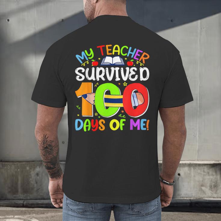 My Teacher Survived 100 Days Of Me 100 Days Of School Men's Back Print T-Shirt, gift for family, gift for coworker My Teacher Survived 100 Days Of Me 100 Days Of School Men's Back Print T-Shirt, gift for family, gift for coworker