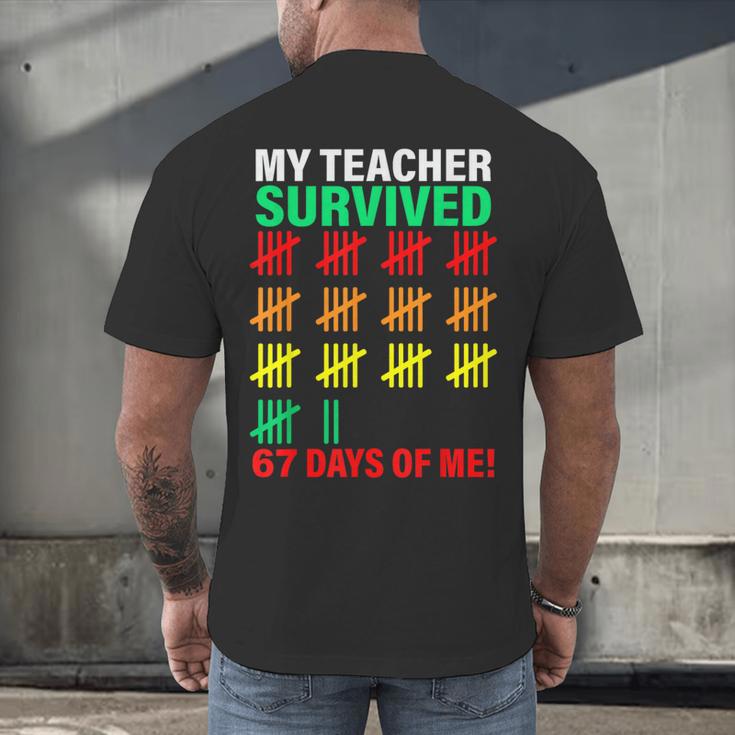 My Teacher Survived 67 Days Of Me School Kids Costume Men's Back Print T-Shirt, gift for family, gift for coworker