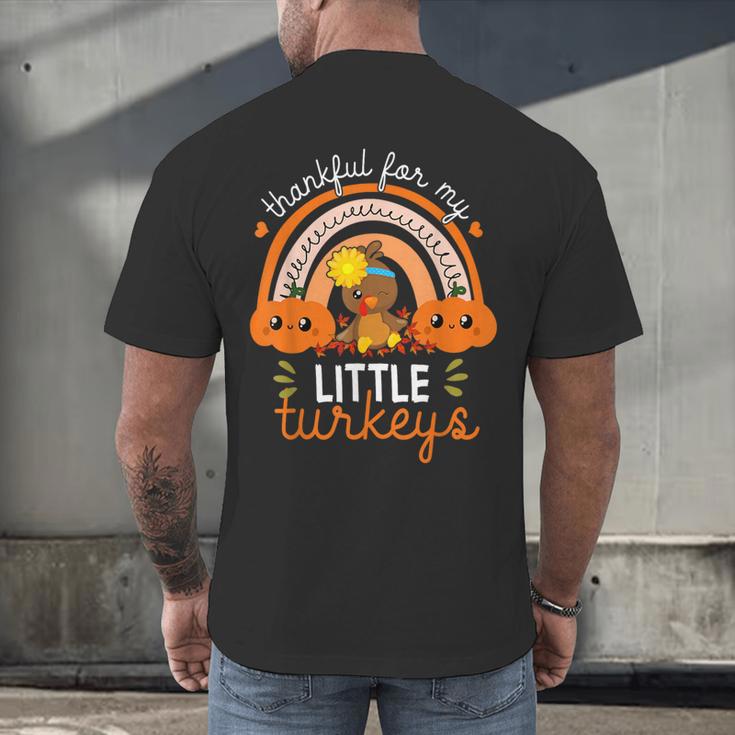 Teacher Thanksgiving Shirt Thankful For My Little Turkeys Men's Back Print T-Shirt, gift for family, gift for coworker Teacher Thanksgiving Shirt Thankful For My Little Turkeys Men's Back Print T-Shirt, gift for family, gift for coworker