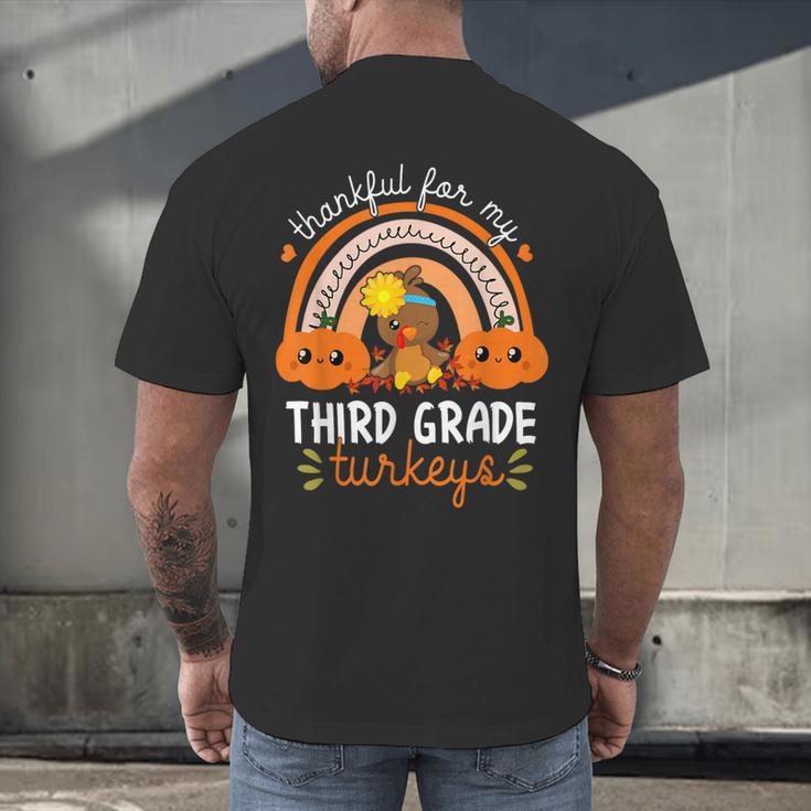 Teacher Thanksgiving Thankful For My Third Grade Turkeys Men's Back Print T-Shirt, gift for family, gift for coworker Teacher Thanksgiving Thankful For My Third Grade Turkeys Men's Back Print T-Shirt, gift for family, gift for coworker