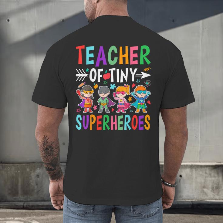 Teacher Of Tiny Superheroes Men's Back Print T-Shirt, gift for family, gift for coworker Teacher Of Tiny Superheroes Men's Back Print T-Shirt, gift for family, gift for coworker