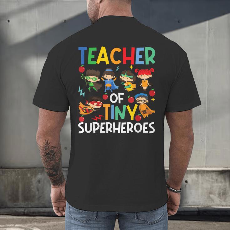 Teacher Of Tiny Superheroes Teach 100th Day Of School Men Women Girls Kids Men's Back Print T-Shirt, gift for family, gift for coworker