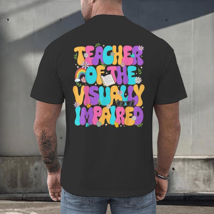 Teacher Of The Visually Impaired Blindness Awareness Men's Back Print T-Shirt, gift for family, gift for coworker Teacher Of The Visually Impaired Blindness Awareness Men's Back Print T-Shirt, gift for family, gift for coworker