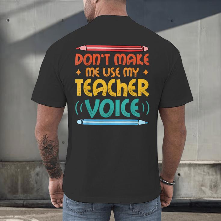 Teacher Voice Teacherlife Primary School Teacher Men's Back Print T-Shirt, gift for family, gift for coworker