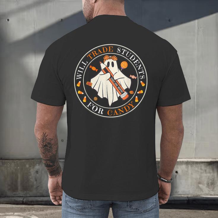 Teacher Will Trade Students For Candy Easy Halloween Costume Men's Back Print T-Shirt, gift for family, gift for coworker