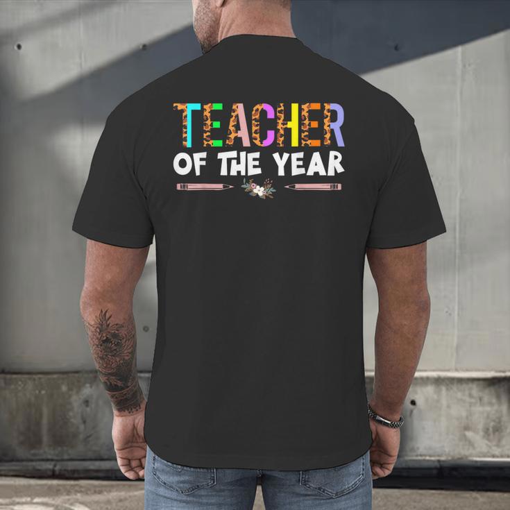 Teacher Of The Year Party Teacher Appreciation Men's Back Print T-Shirt, gift for family, gift for coworker