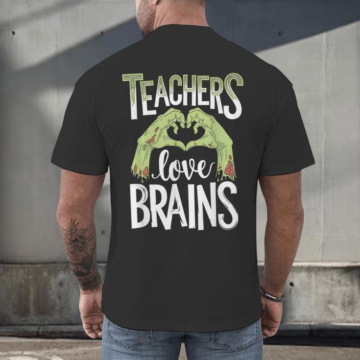 Teachers Love Zombie Teacher Halloween Fun Men's Back Print T-Shirt, gift for family, gift for coworker