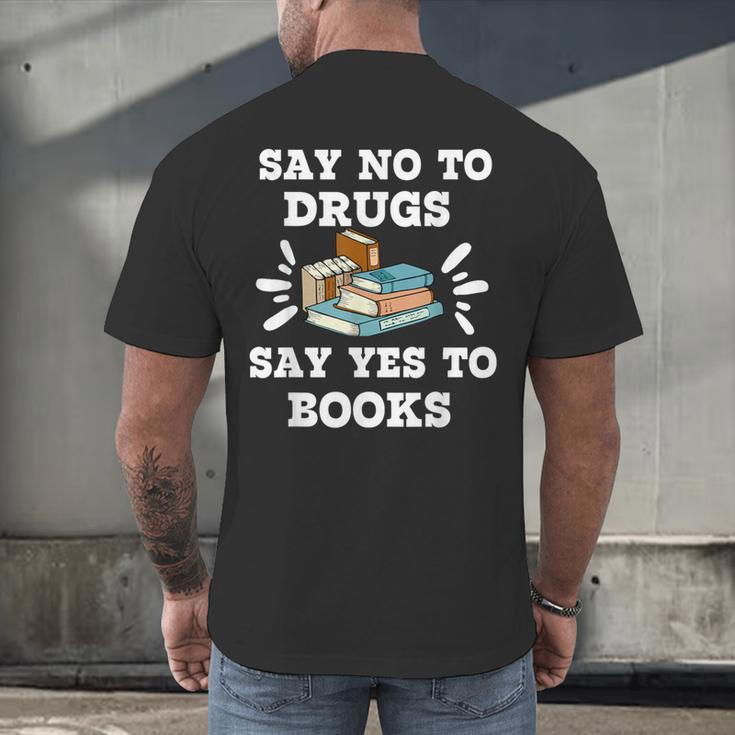 Teachers Red Ribbon Week Say No To Drugs Say Yes To Books Men's Back Print T-Shirt, gift for family, gift for coworker