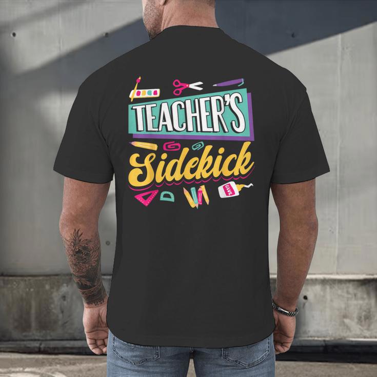 Teacher's Sidekick Teacher Assisting Teaching Assistant Men's Back Print T-Shirt, gift for family, gift for coworker Teacher's Sidekick Teacher Assisting Teaching Assistant Men's Back Print T-Shirt, gift for family, gift for coworker