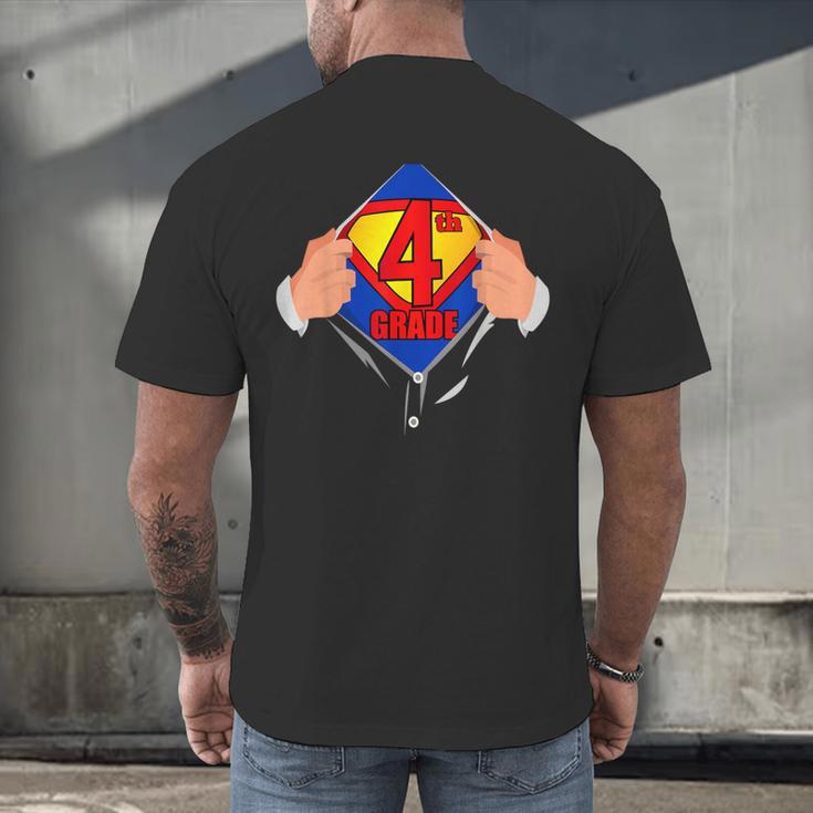 Teachers Are Superheroes 4th Grade Super Teacher Staff Men Women Men's Back Print T-Shirt, gift for family, gift for coworker