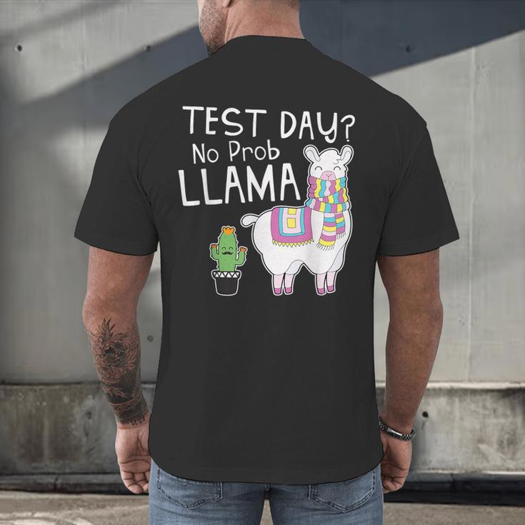 Teachers Testing Day Test Day No Prob Llama Teacher Men's Back Print T-Shirt, gift for family, gift for coworker Teachers Testing Day Test Day No Prob Llama Teacher Men's Back Print T-Shirt, gift for family, gift for coworker