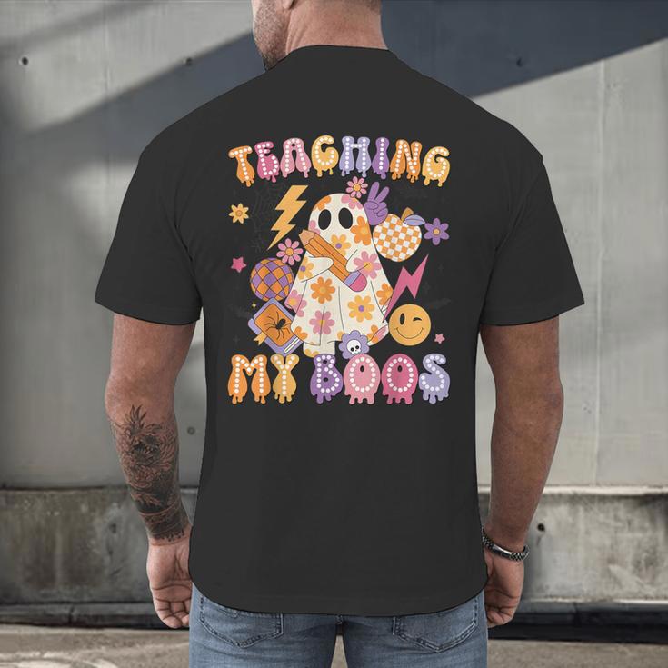 Teaching My Boos Ghost Halloween Costumes Teacher Men Women Men's Back Print T-Shirt, gift for family, gift for coworker Teaching My Boos Ghost Halloween Costumes Teacher Men Women Men's Back Print T-Shirt, gift for family, gift for coworker