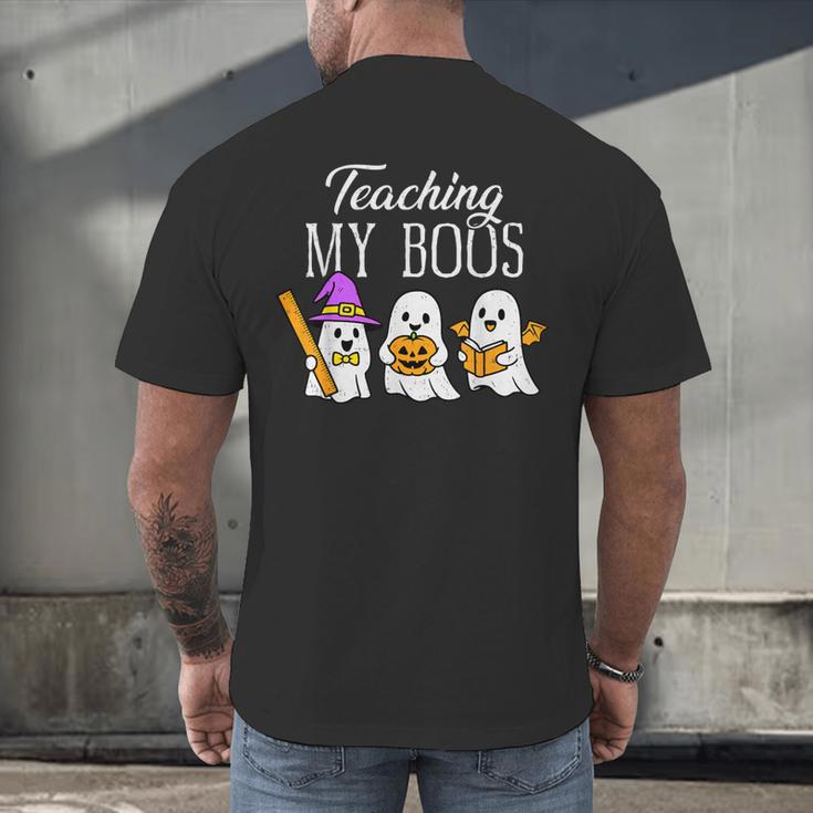Teaching My Boos Ghost Teacher Halloween Spooky Educator Men's Back Print T-Shirt, gift for family, gift for coworker Teaching My Boos Ghost Teacher Halloween Spooky Educator Men's Back Print T-Shirt, gift for family, gift for coworker
