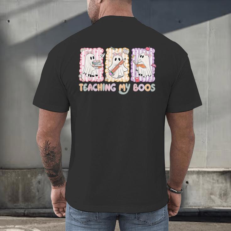 Teaching Is My Boos Teacher Ghost Halloween Women Girls Men's Back Print T-Shirt, gift for family, gift for coworker Teaching Is My Boos Teacher Ghost Halloween Women Girls Men's Back Print T-Shirt, gift for family, gift for coworker