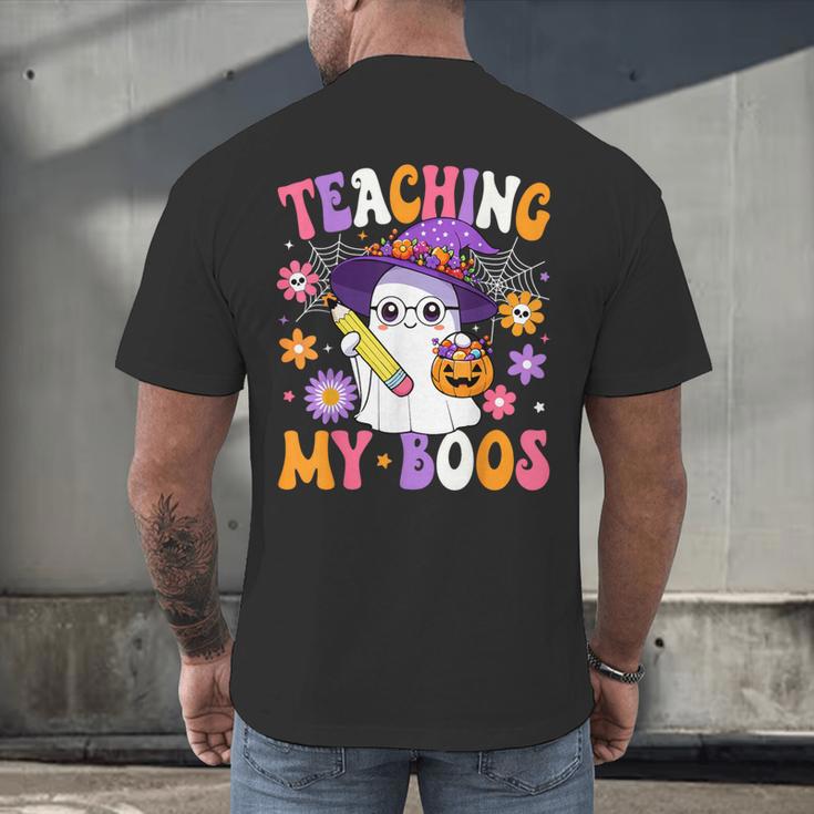 Teaching My Boos Teacher Ghost Teach Halloween Teacher Men's Back Print T-Shirt, gift for family, gift for coworker Teaching My Boos Teacher Ghost Teach Halloween Teacher Men's Back Print T-Shirt, gift for family, gift for coworker