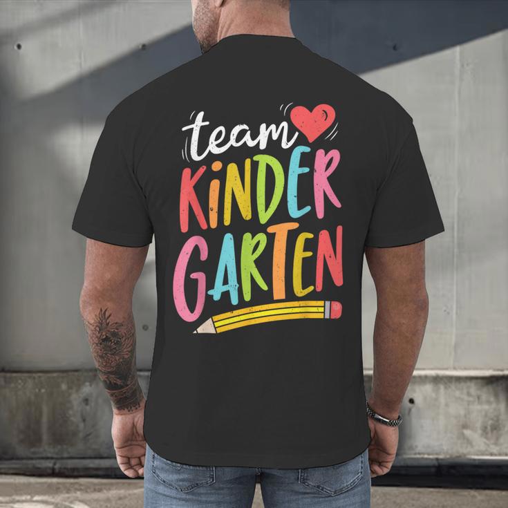 Team Kindergarten Teacher Student Back To School Men's Back Print T-Shirt, gift for family, gift for coworker