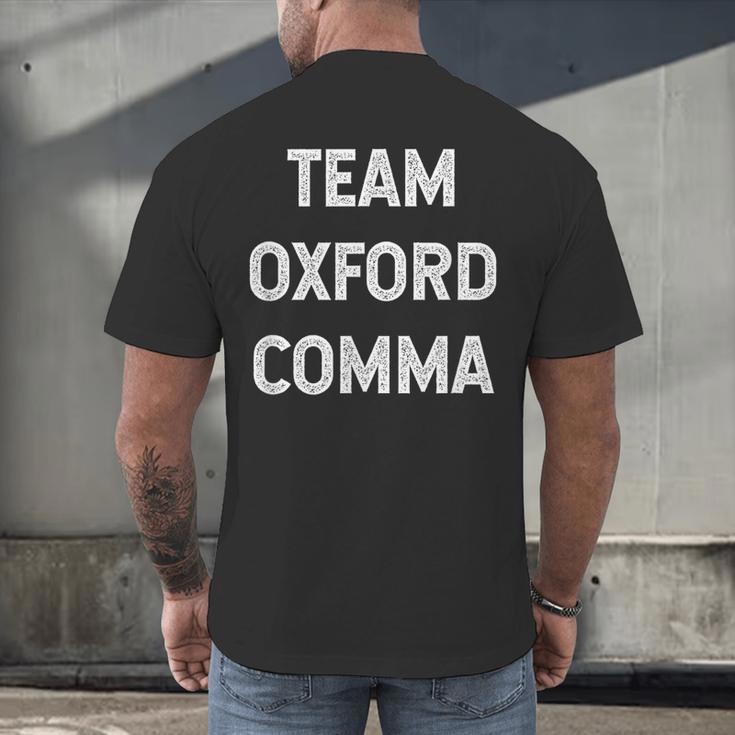 Team Oxford Comma English Majors And Teachers For Men Women Girls Kids Men's Back Print T-Shirt, gift for family, gift for coworker