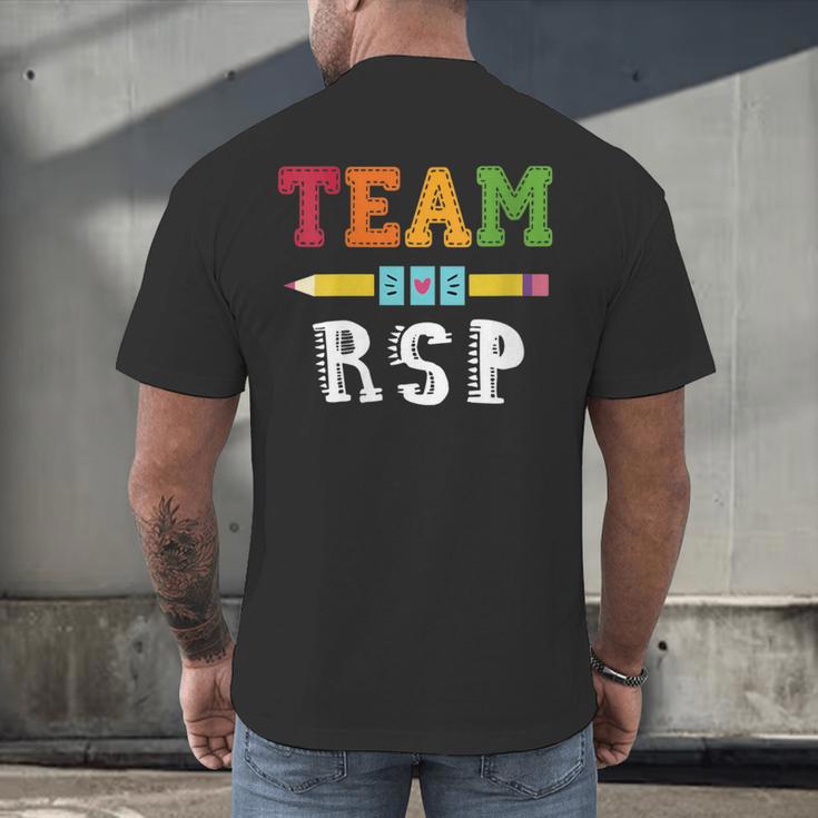 Team RSP RSP Teacher Kindergarten Teacher Men's Back Print T-Shirt, gift for family, gift for coworker Team RSP RSP Teacher Kindergarten Teacher Men's Back Print T-Shirt, gift for family, gift for coworker