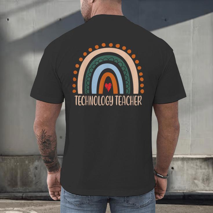 Technology Teacher Rainbow Appreciation Day Back To School For Men Women Men's Back Print T-Shirt, gift for family, gift for coworker Technology Teacher Rainbow Appreciation Day Back To School For Men Women Men's Back Print T-Shirt, gift for family, gift for coworker