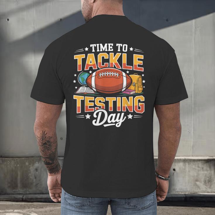 Test Day State Football Tackle Testing Day Sports Teacher Men's Back Print T-Shirt, gift for family, gift for coworker