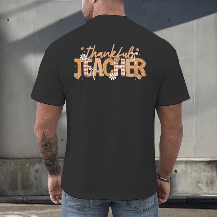 Thankful Teacher Autumn Fall Teacher Thanksgiving Youth Men's Back Print T-Shirt, gift for family, gift for coworker Thankful Teacher Autumn Fall Teacher Thanksgiving Youth Men's Back Print T-Shirt, gift for family, gift for coworker