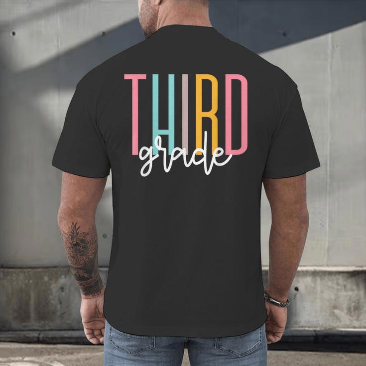 Third Grade Girls Boys Teacher Team 3rd Grade Squad Men's Back Print T-Shirt, gift for family, gift for coworker