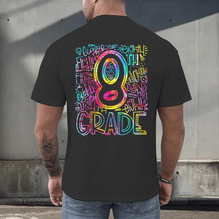Tie Dye 8th Grade Typography Team Eighth Grade Teacher Men's Back Print T-Shirt, gift for family, gift for coworker