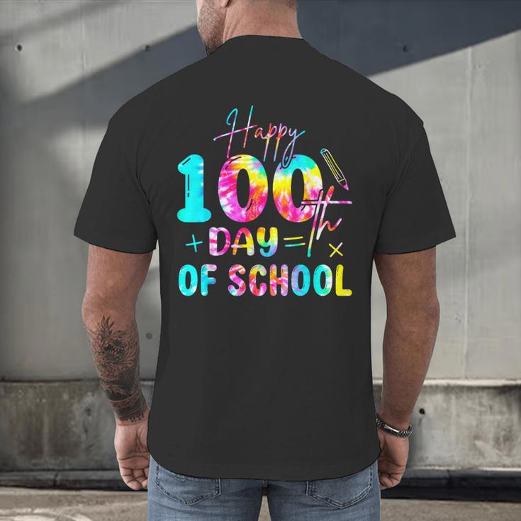 Tie Dye Happy 100th Day Of School Teacher Student 100 Days Men's Back Print T-Shirt, gift for family, gift for coworker Tie Dye Happy 100th Day Of School Teacher Student 100 Days Men's Back Print T-Shirt, gift for family, gift for coworker