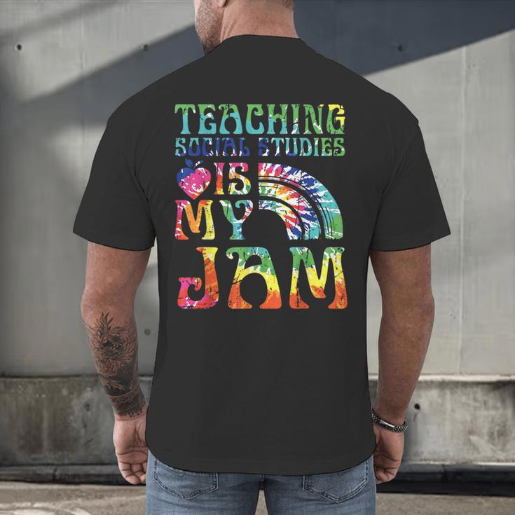 Tie Dye Teaching Social Studies Is My Jam Sunglasses Teacher Men's Back Print T-Shirt, gift for family, gift for coworker Tie Dye Teaching Social Studies Is My Jam Sunglasses Teacher Men's Back Print T-Shirt, gift for family, gift for coworker