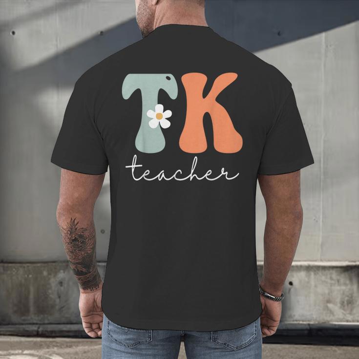 TK Teacher Retro Groovy Vintage Happy First Day Of School Men's Back Print T-Shirt, gift for family, gift for coworker TK Teacher Retro Groovy Vintage Happy First Day Of School Men's Back Print T-Shirt, gift for family, gift for coworker