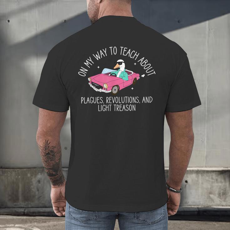 History Teacher Silly Goose Back To School Social Studies Men's Back Print T-Shirt, gift for family, gift for coworker