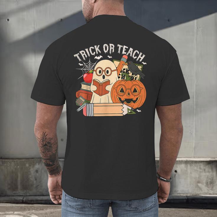 Trick Or Teach Retro Halloween Teacher Women Men Costume Men's Back Print T-Shirt, gift for family, gift for coworker