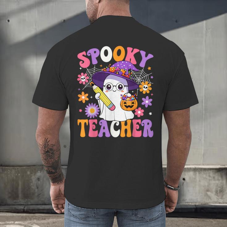 Trick Or Teach Spooky Teacher Ghost Halloween Teacher Men's Back Print T-Shirt, gift for family, gift for coworker Trick Or Teach Spooky Teacher Ghost Halloween Teacher Men's Back Print T-Shirt, gift for family, gift for coworker