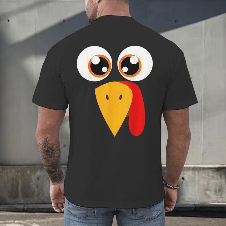 Turkey Face Halloween Costume Thanksgiving Teacher Nurse Men's Back Print T-Shirt, gift for family, gift for coworker