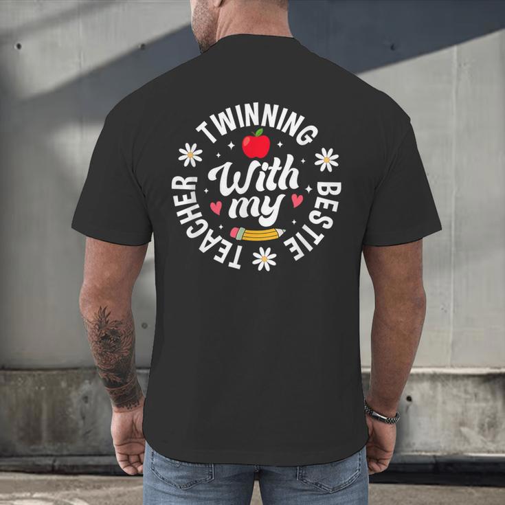 Twin Day Teacher Twinning With My Bestie Matching For Men Women Men's Back Print T-Shirt, gift for family, gift for coworker Twin Day Teacher Twinning With My Bestie Matching For Men Women Men's Back Print T-Shirt, gift for family, gift for coworker