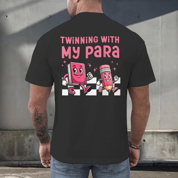 Twinning With My Para Teacher Matching Paraprofessional 70s For Men Women Men's Back Print T-Shirt, gift for family, gift for coworker Twinning With My Para Teacher Matching Paraprofessional 70s For Men Women Men's Back Print T-Shirt, gift for family, gift for coworker