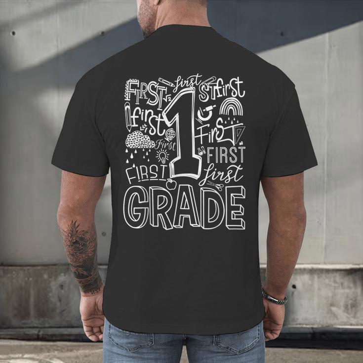 Typography 1st Grade Team Student Teacher Men's Back Print T-Shirt, gift for family, gift for coworker Typography 1st Grade Team Student Teacher Men's Back Print T-Shirt, gift for family, gift for coworker