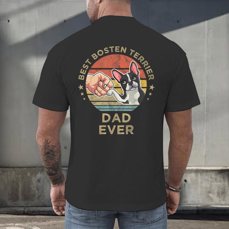 Vintage Best Boston Terrier Dad Ever Dog Father Father's Day Men Girls Kids Men's Back Print T-Shirt, gift for family, gift for coworker