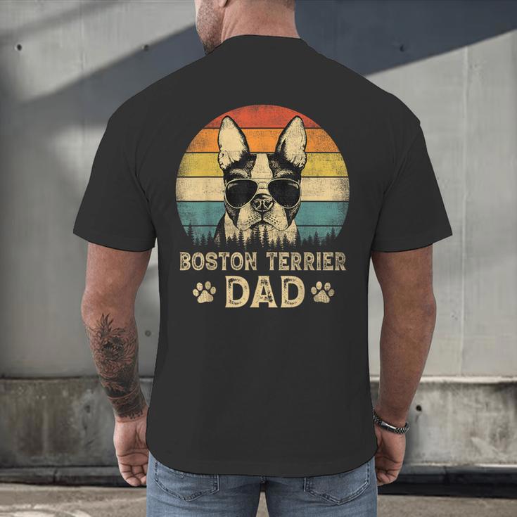 Vintage Boston Terrier Dad Dog Lovers Father's Day Tee Men's Back Print T-Shirt, gift for family, gift for coworker