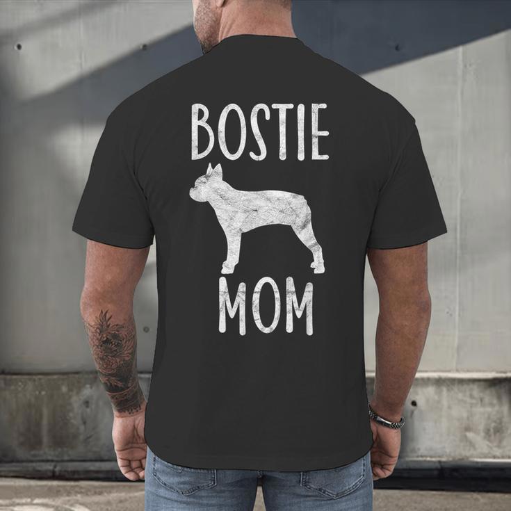 Vintage Boston Terrier Mom Dog Owner Bostie Mother Men's Back Print T-Shirt, gift for family, gift for coworker