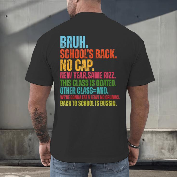 Vintage Bruh We Back No Cap Bruh We'Re Back Student Teacher Men's Back Print T-Shirt, gift for family, gift for coworker
