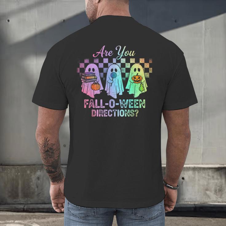 Vintage Are You Fall O Ween Directions Teacher Halloween Men's Back Print T-Shirt, gift for family, gift for coworker Vintage Are You Fall O Ween Directions Teacher Halloween Men's Back Print T-Shirt, gift for family, gift for coworker