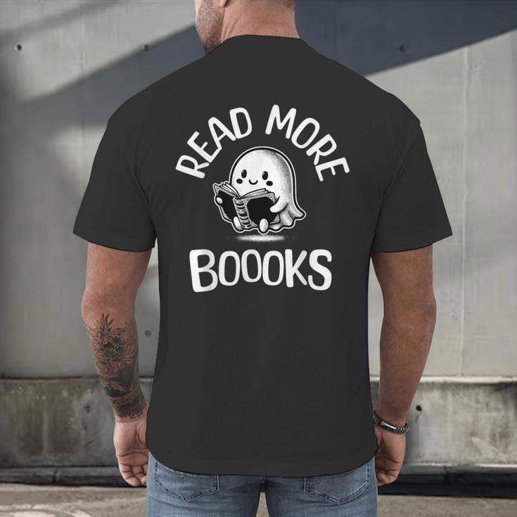 Vintage Halloween Teacher Women Reading Read More Books Men's Back Print T-Shirt, gift for family, gift for coworker